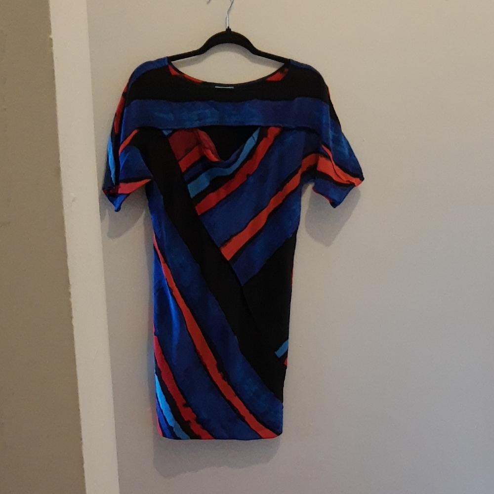 Plenty Colorful Striped Silk Dress Size S